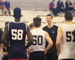 Tall Black Tom Abercrombie taking some local high school players for a session