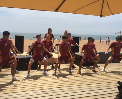 China Tour 2019 Boys doing a Haka for the Dalian Locals 